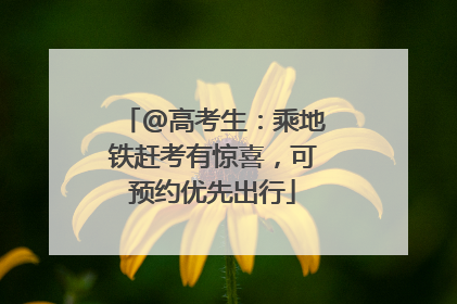 @高考生：乘地铁赶考有惊喜，可预约优先出行